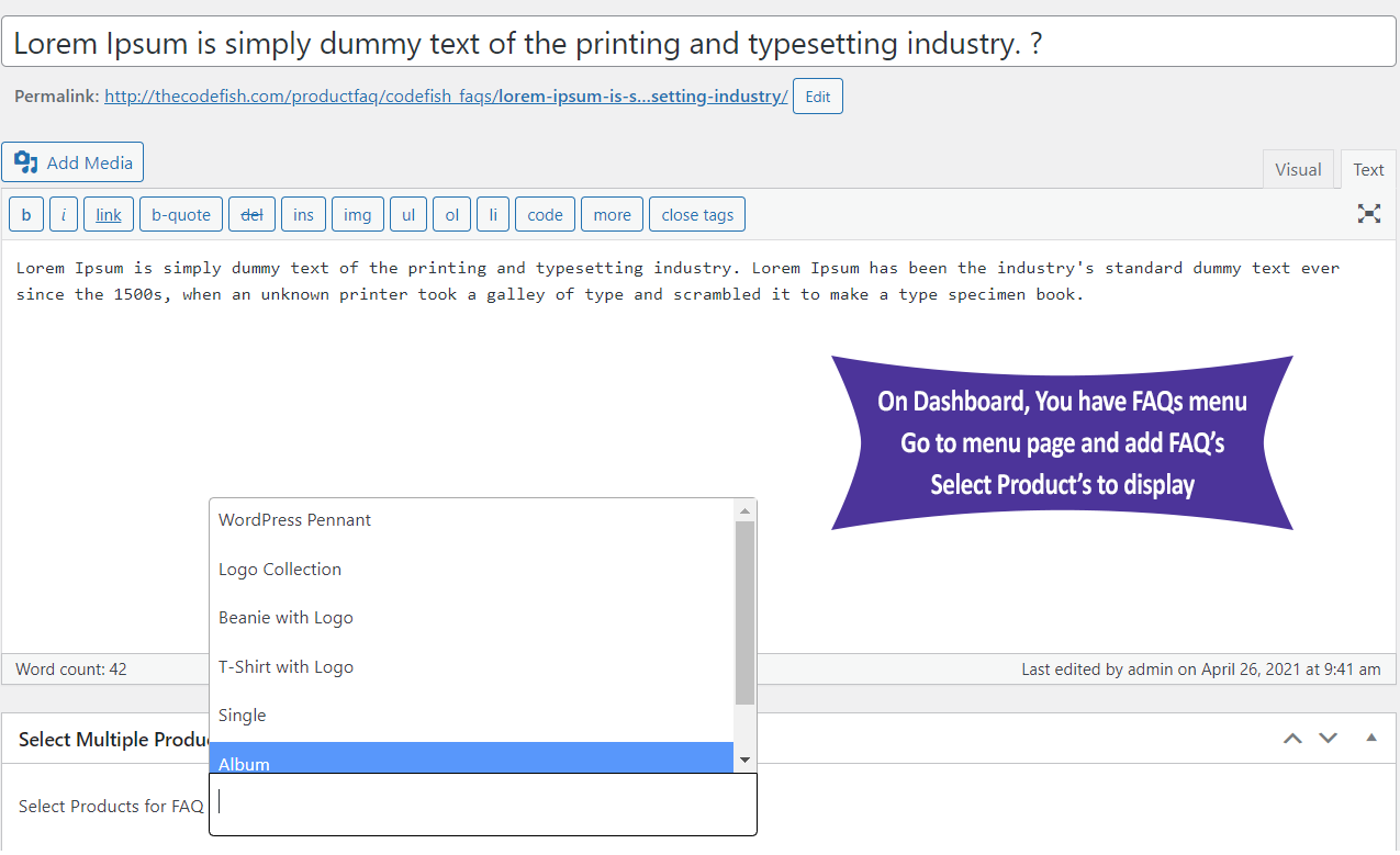 wodpress faq